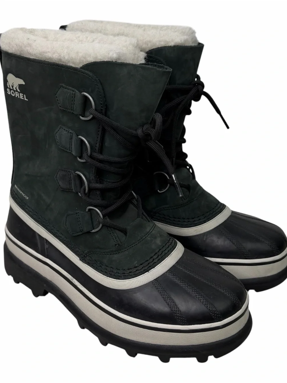 Sorel Caribou Women’s Boots Size 9 Waterproof Leather NL1005-011 Black Gray